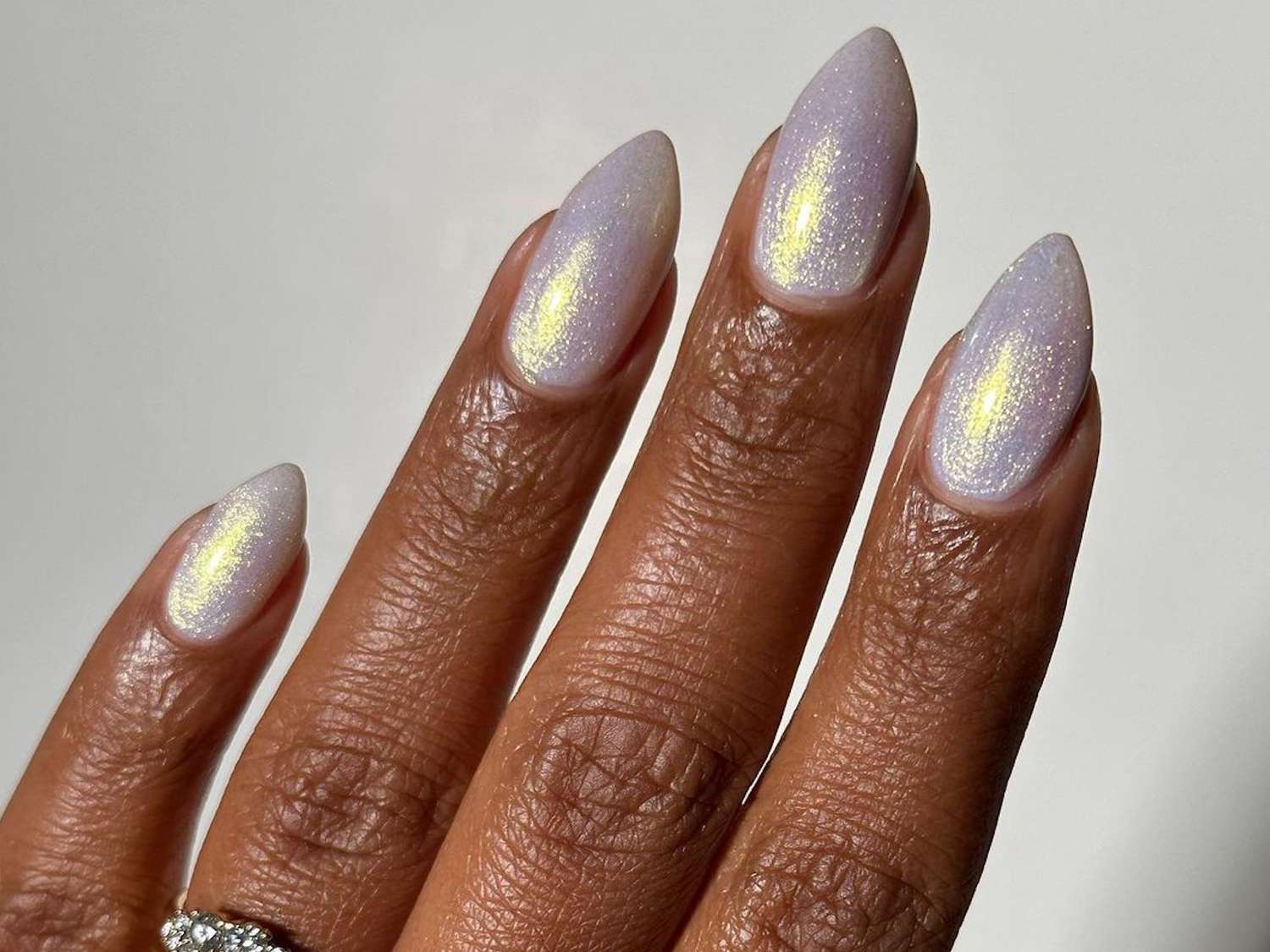 Snowy White Glitter Tips nails