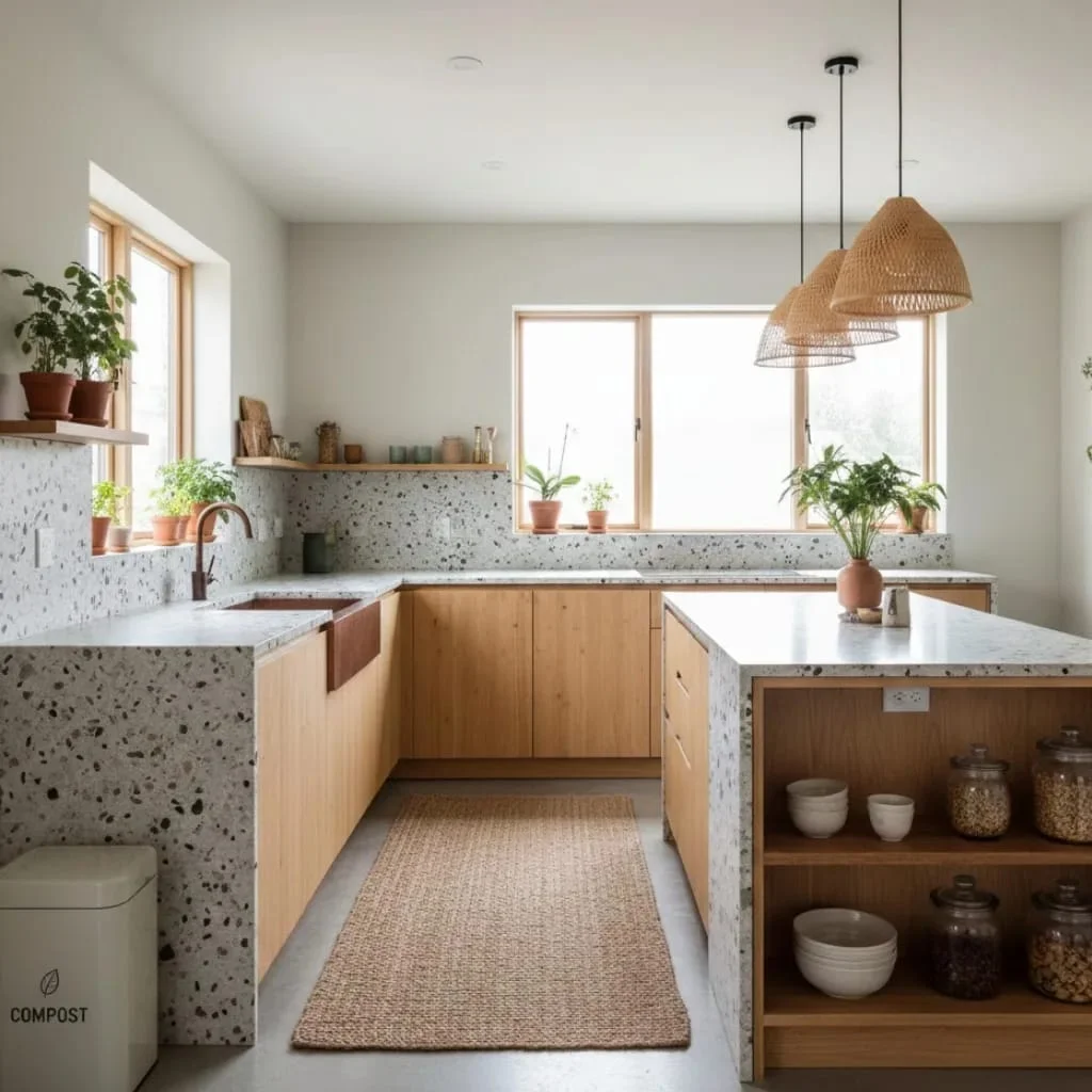 Easy-to-clean surfaces in a modern luxury kitchen.