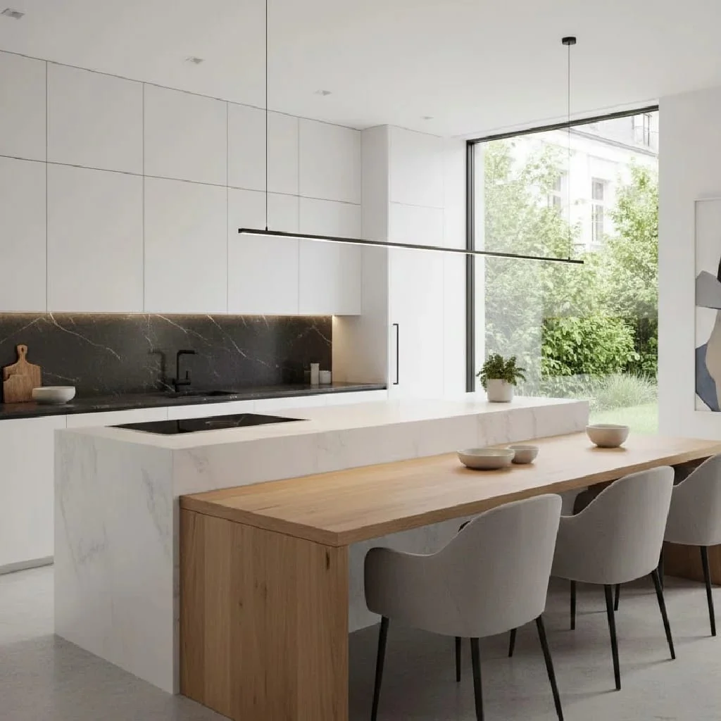 Minimal decor styling in a luxury kitchen.