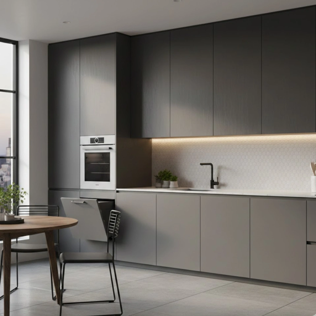 Slimline built-in kitchen appliances in modern design