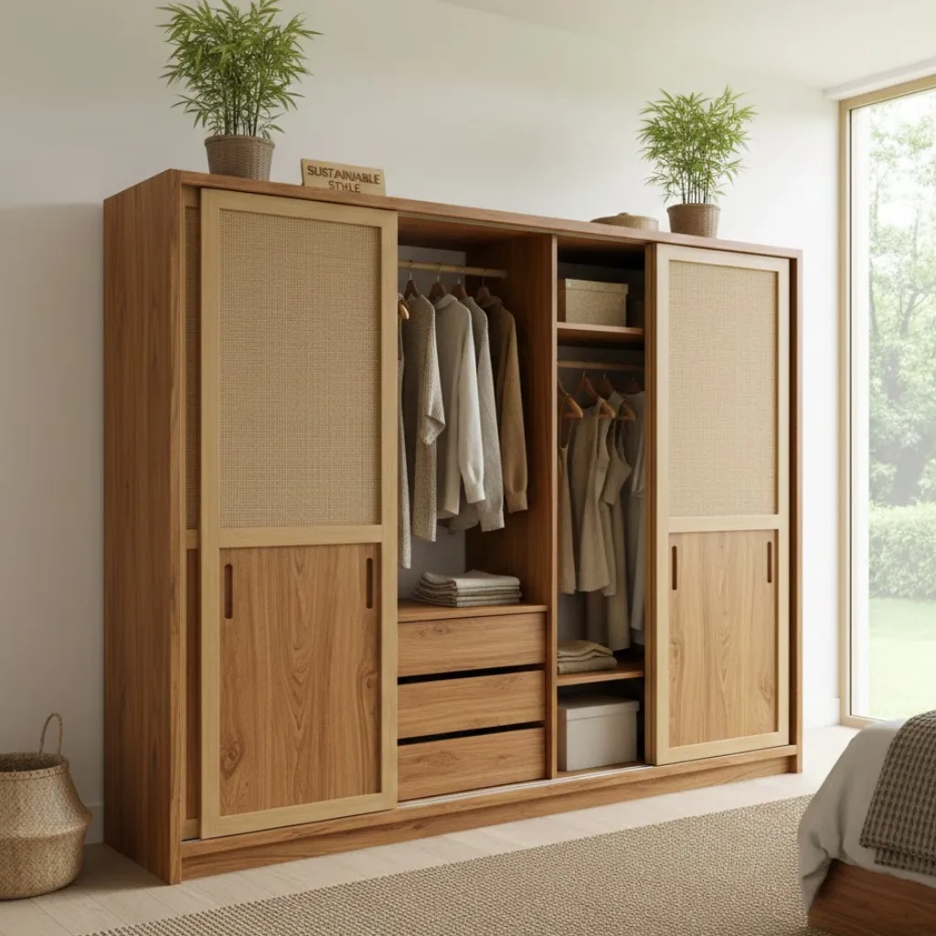 Sustainable wardrobe using eco-friendly materials.