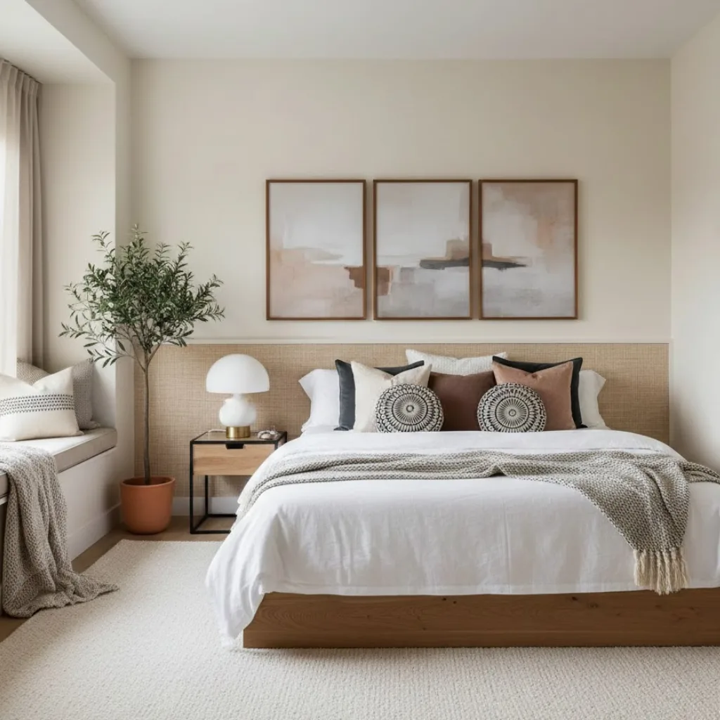 Chic small bedroom aesthetics with personal touches and stylish accents.