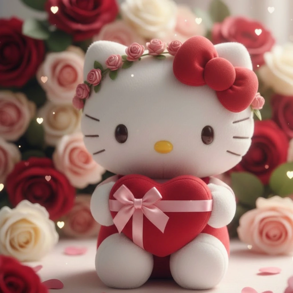 Hello Kitty love wallpaper with romantic Valentine details