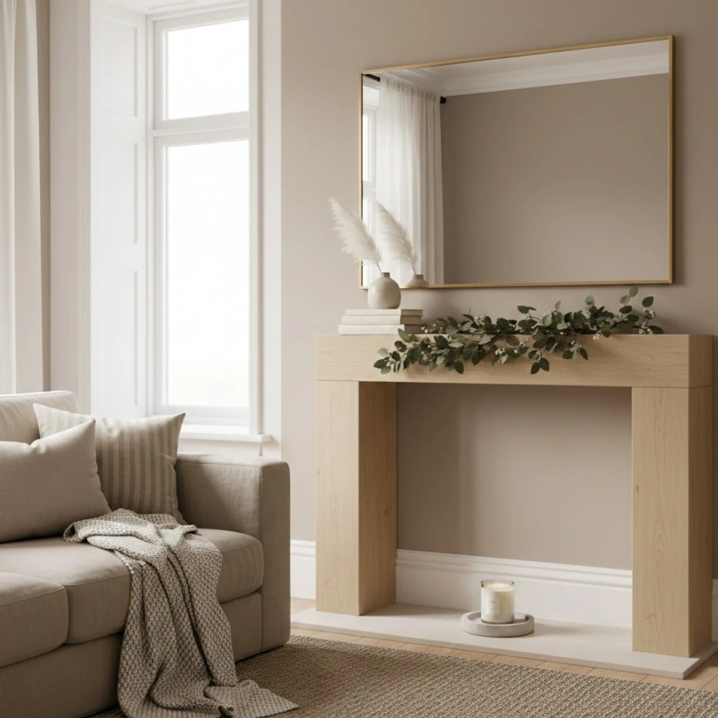 Mantel decorating ideas for everyday with neutral decor and seasonal accents for a fresh, stylish look