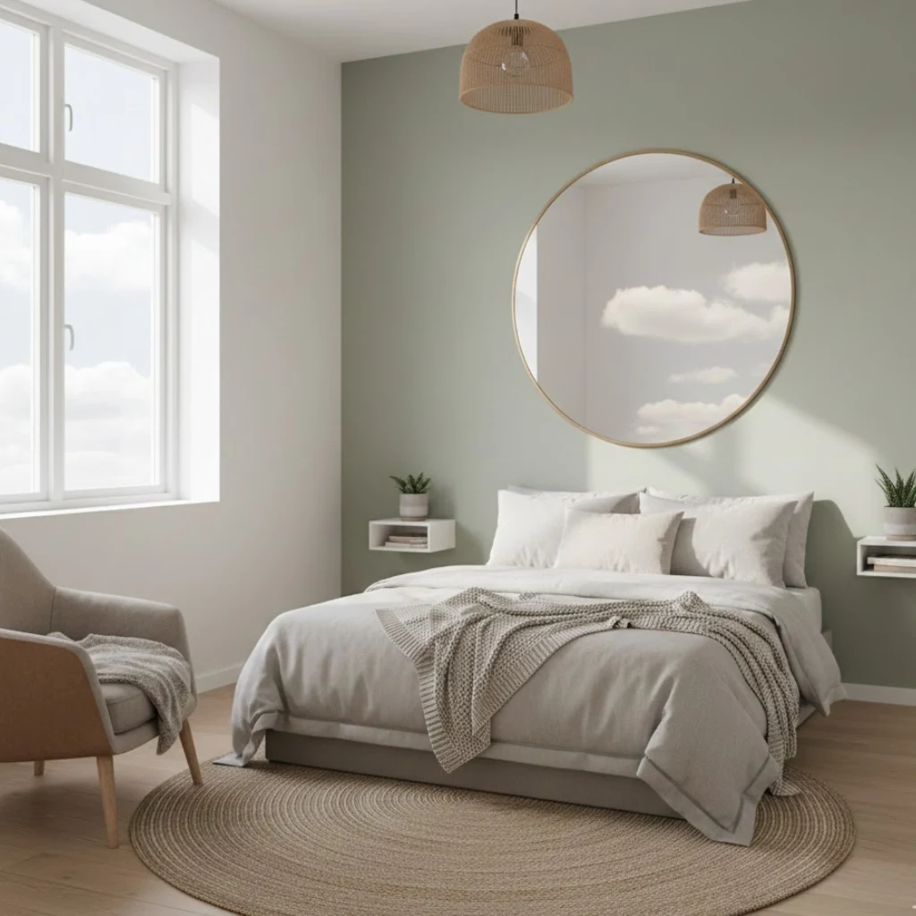 Mirror idea to make a small bedroom look bigger