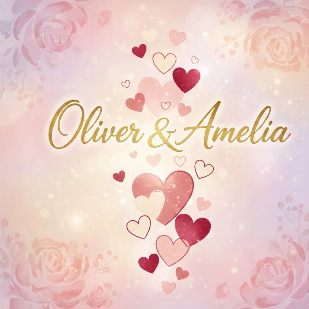 Personalized name Valentine background wallpaper for a romantic look
