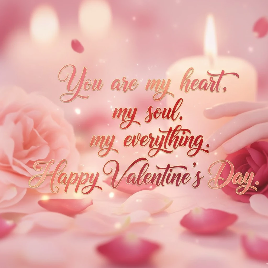 Romantic Valentine quote background wallpaper with love message