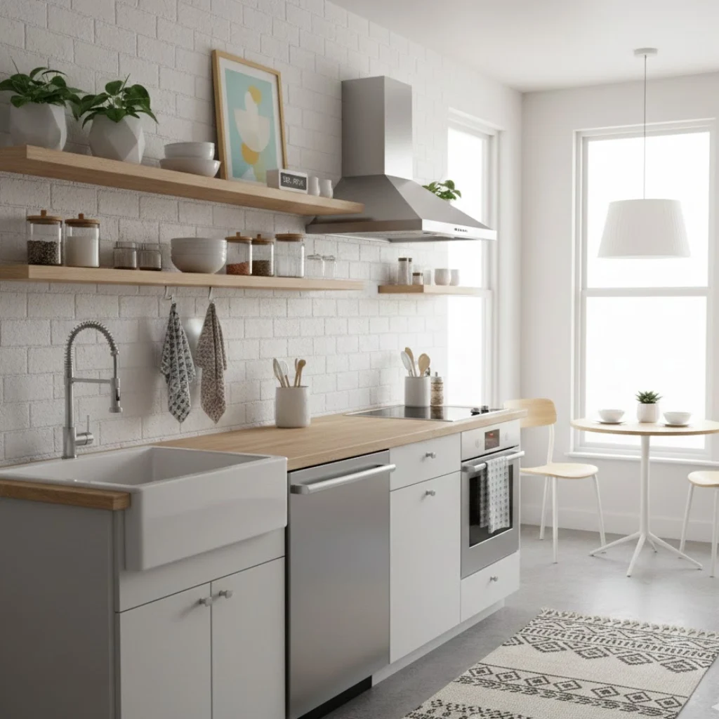 Small kitchen ideas apartment layout designed for compact rental spaces