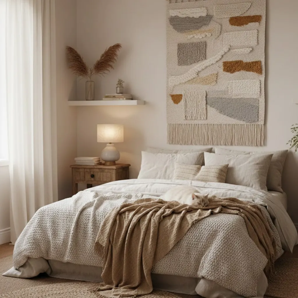Soft wall art ideas for a cozy bedroom