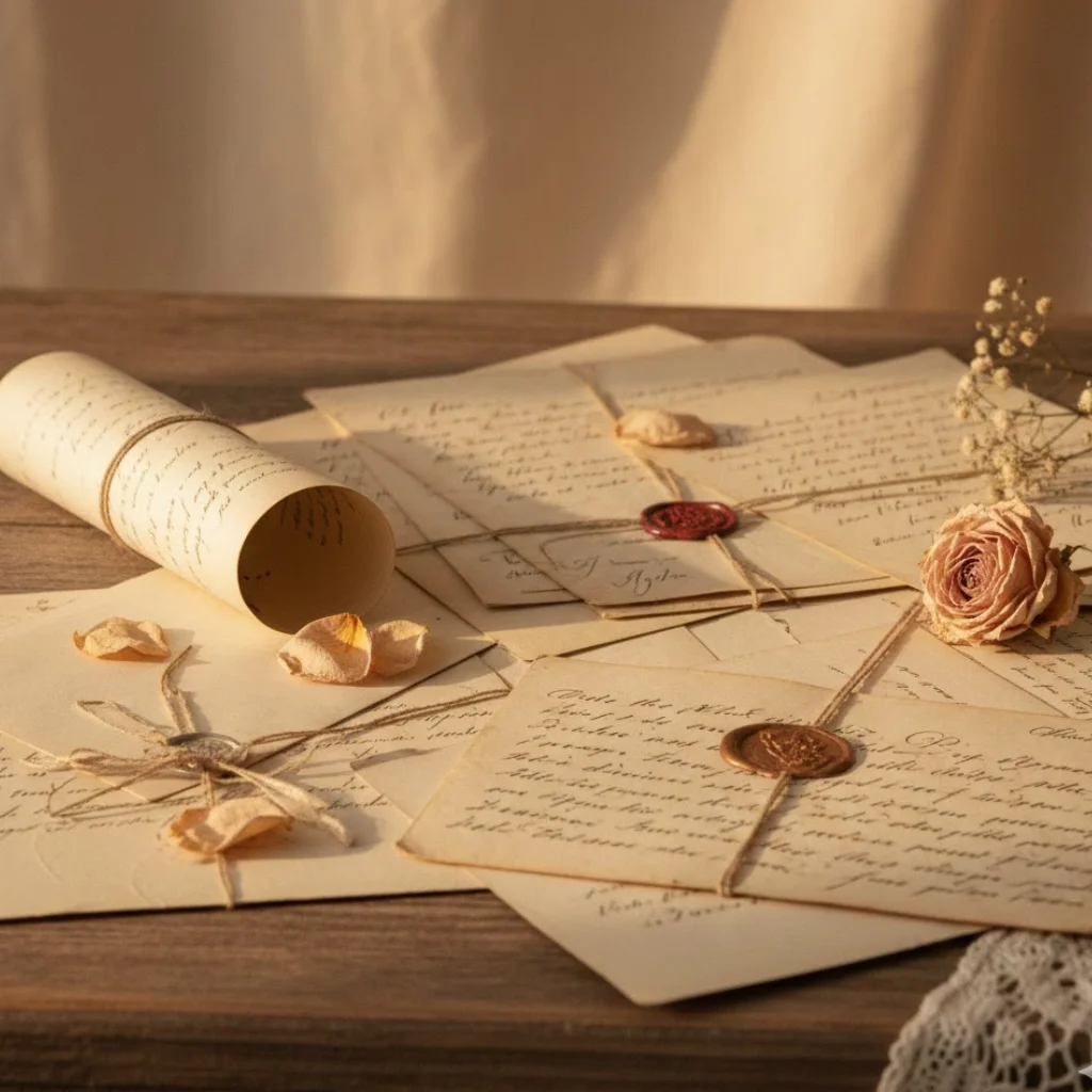 Vintage love letter Valentine background with a nostalgic romantic feel