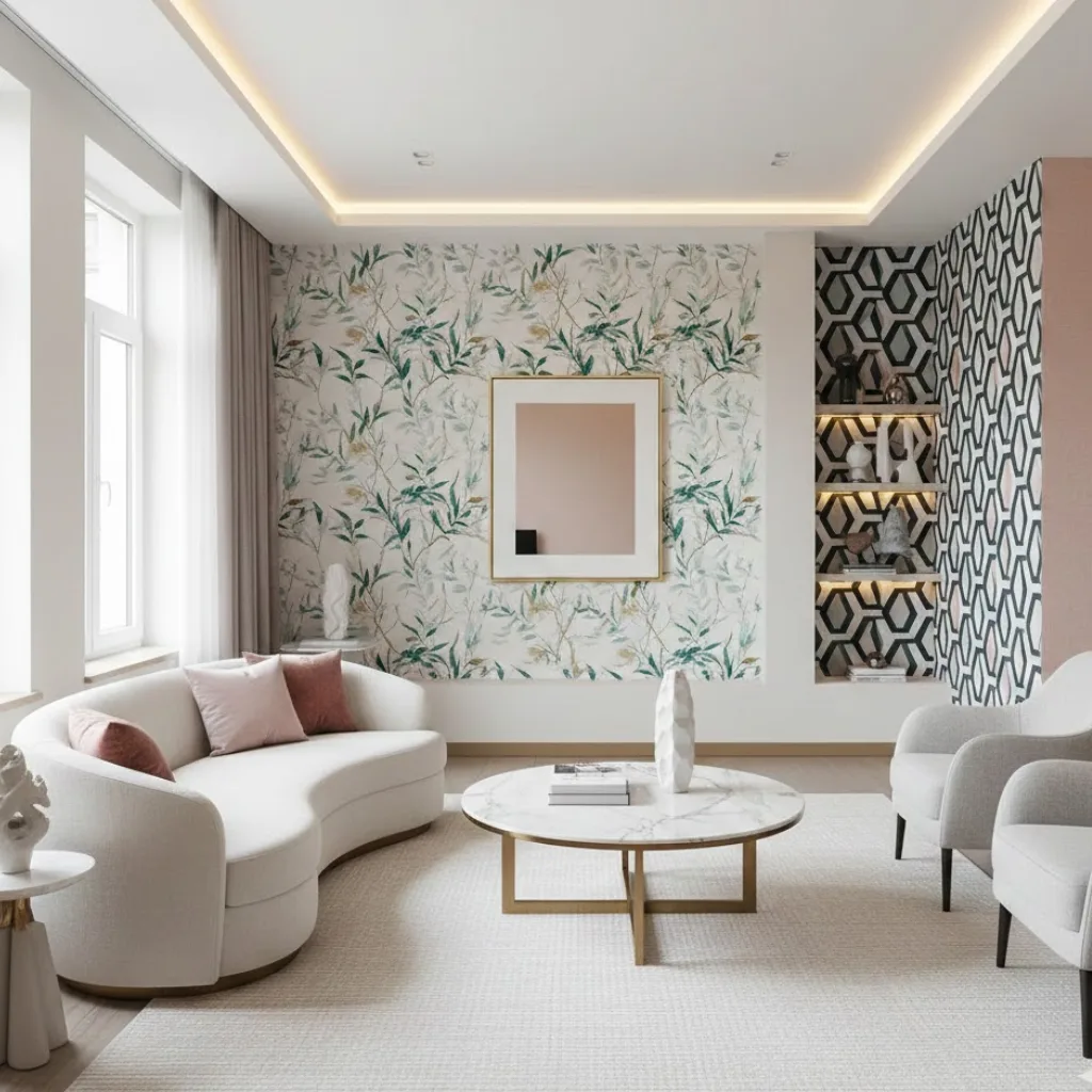 Feature image showing stunning wallpaper ideas transforming a modern and stylish home interior.