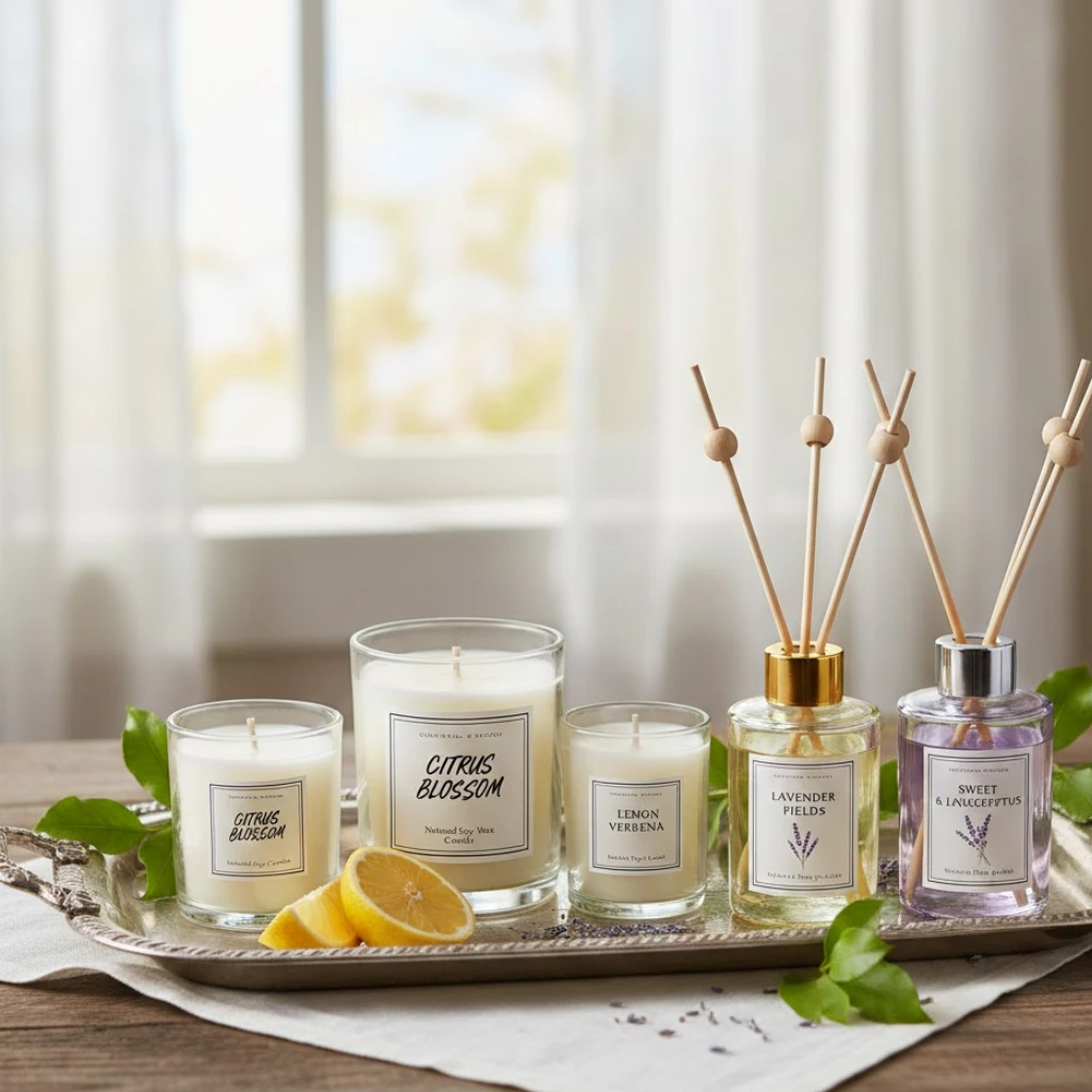 Fresh spring scents like citrus and lavender for home decor