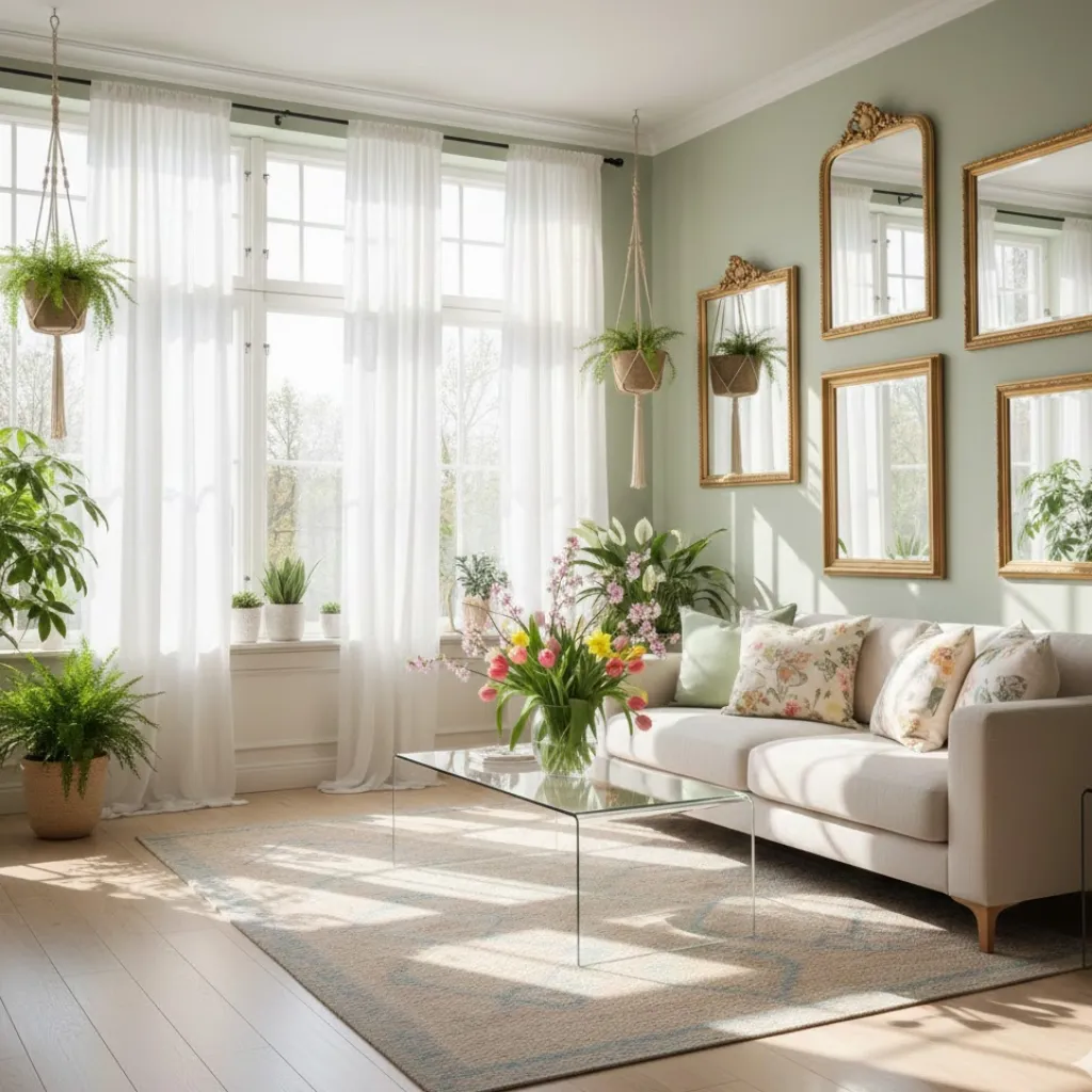 Natural sunlight brightening a home for spring season.