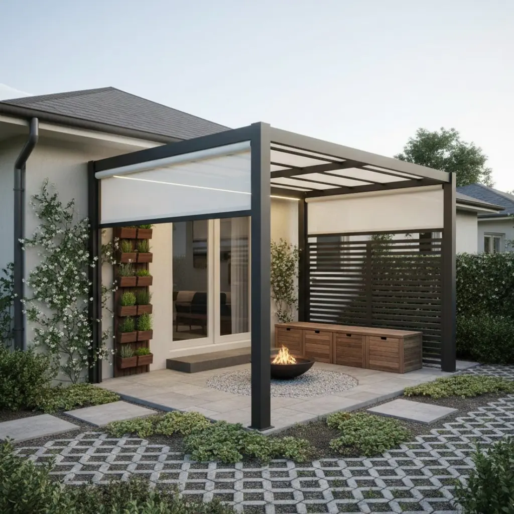 Pergola ideas attached to house for small backyard spaces