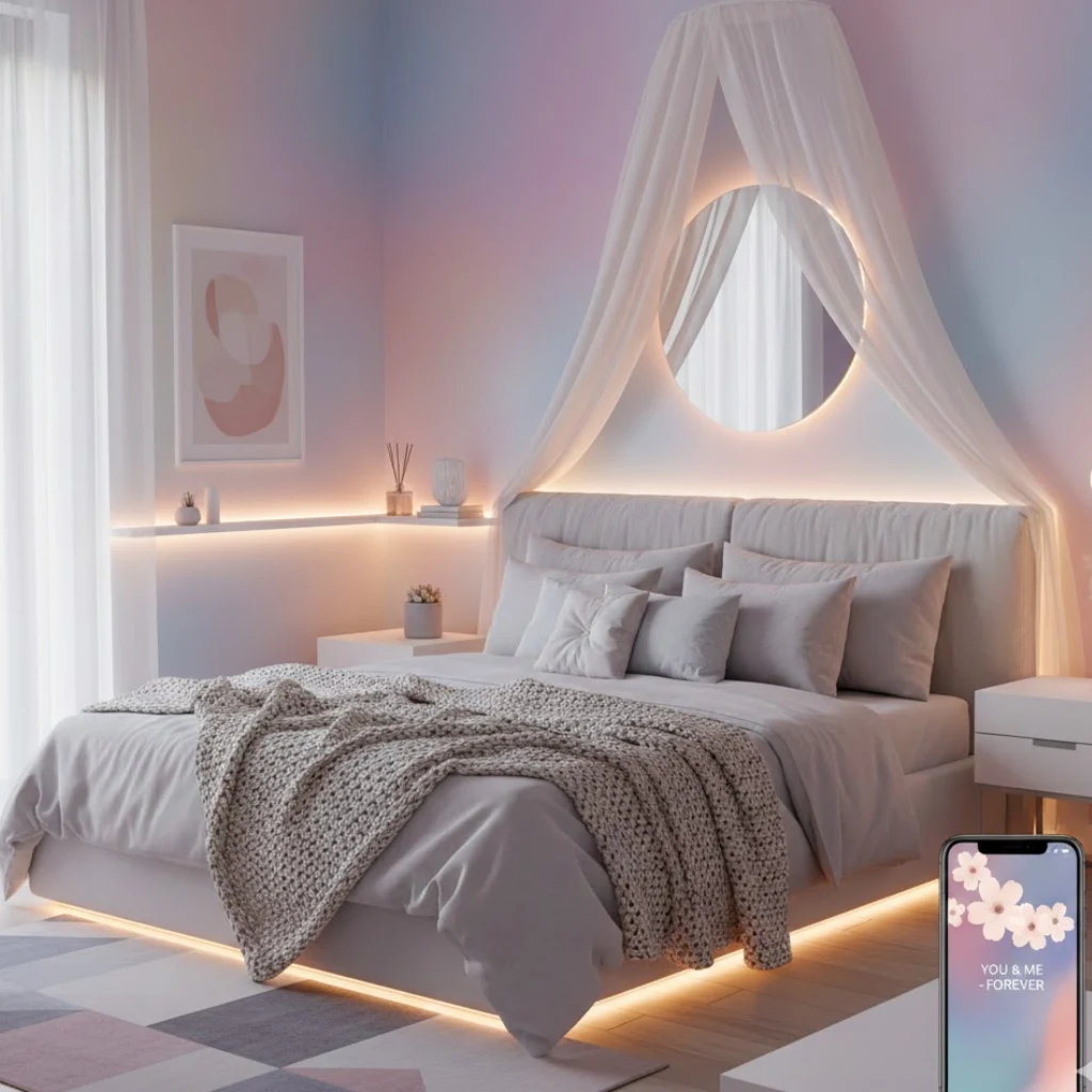 Romantic wallpaper aesthetic iPhone style with dreamy soft tones and modern cozy decor.