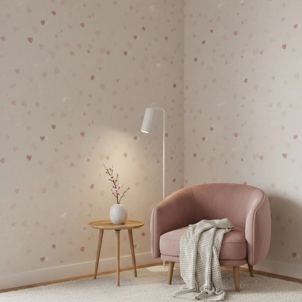 Romantic wallpaper for WhatsApp-inspired design ideal for small spaces and subtle romantic decor.