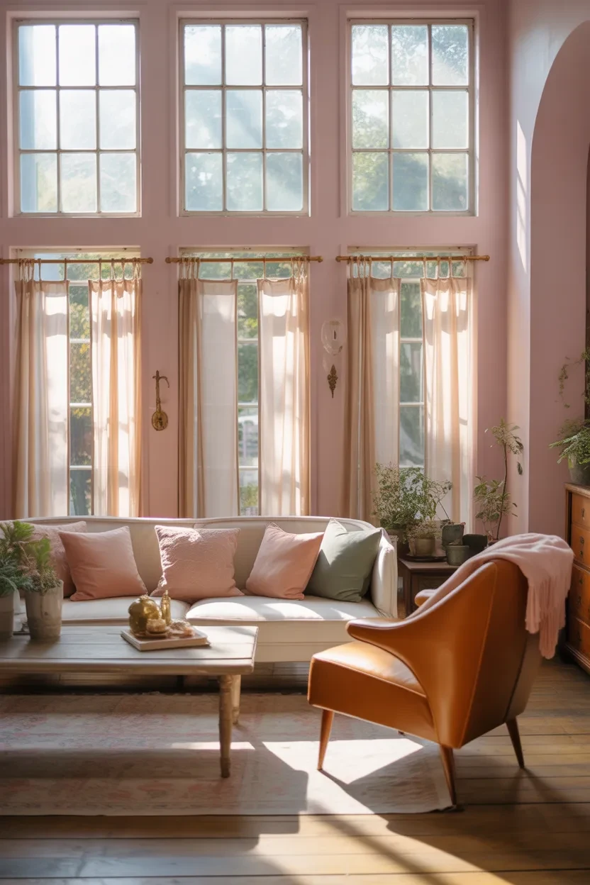 wINDOW IDEADS in a living room window providing lower-level privacy with natural light