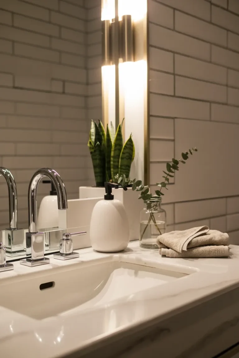 Small Bathroom Ideas with minimal decor creating clean and uncluttered space