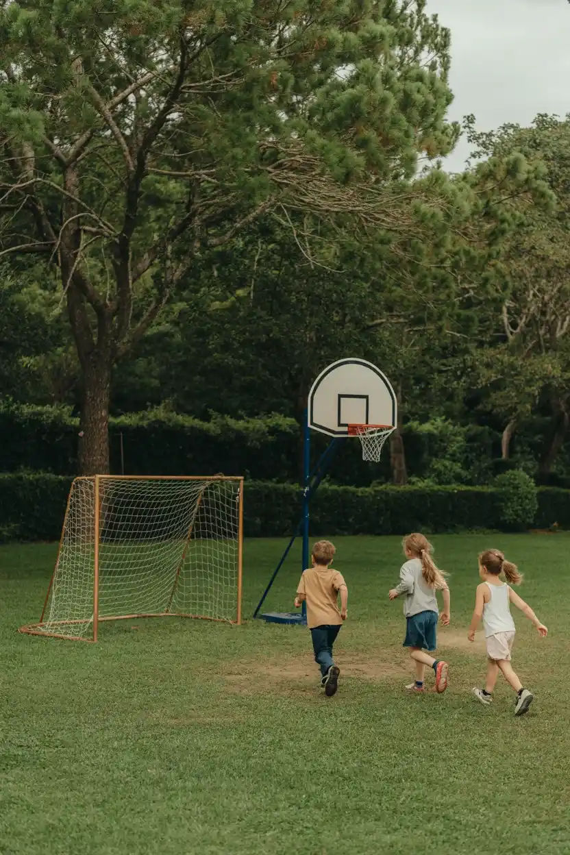 Sports play area Outdoor Background Area for Kids Ideas with active games and open space