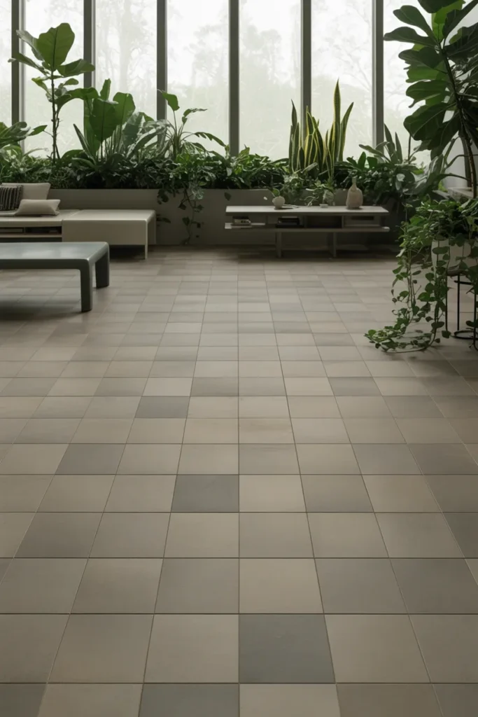 Sunroom Tile Floor Ideas with matte finish tile for a soft practical and glare free floor