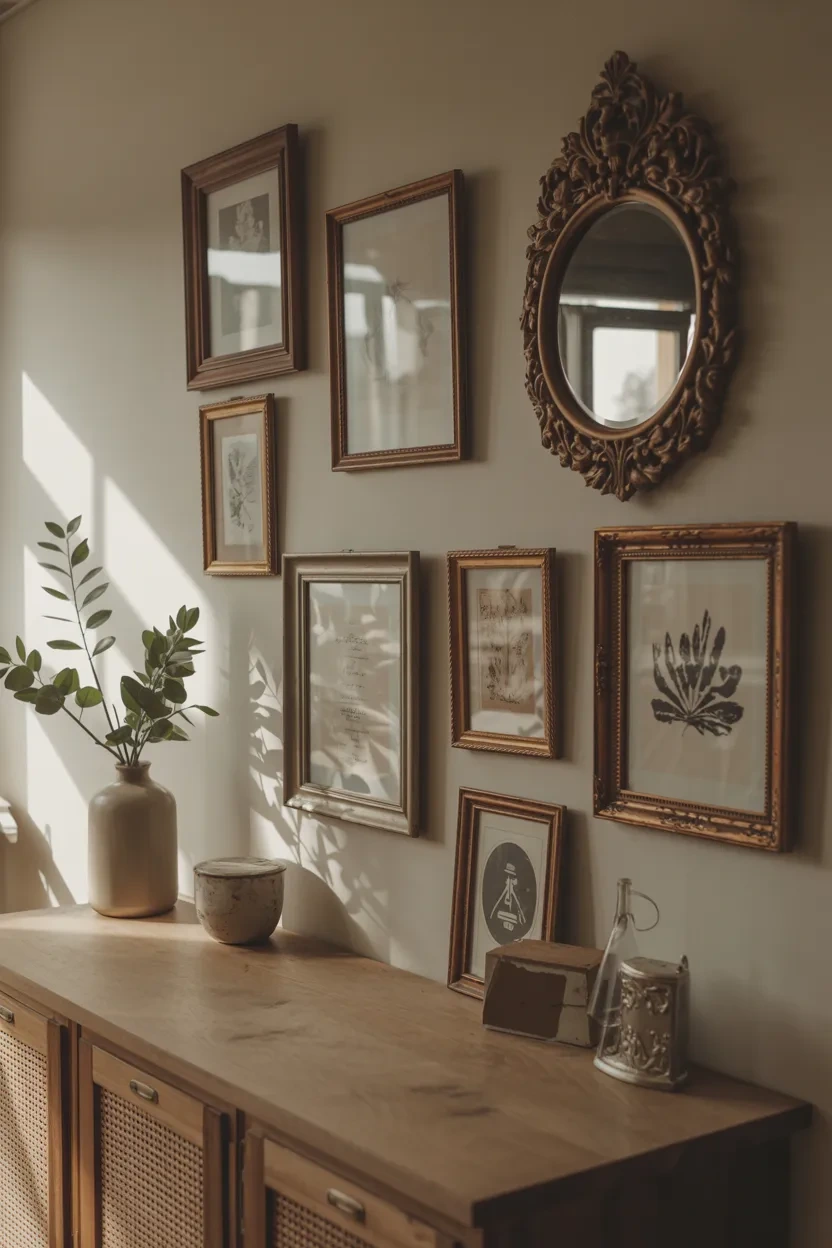 Vintage wall decor arrangement featuring Country Farmhouse Decor Ideas with timeless appeal