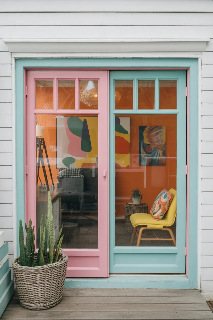 Colorful frame Patio Door Design Ideas for vibrant interiors