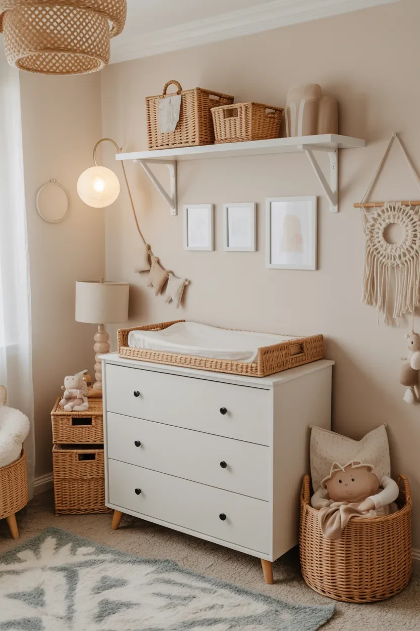 DIY IKEA Dresser Hacks transformed into a nursery changing station