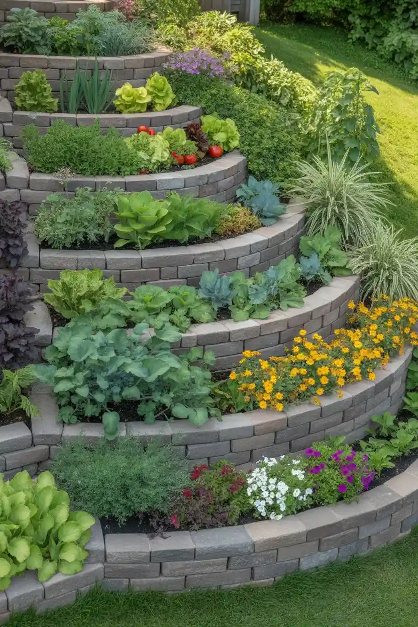DIY Retaining Wall Ideas with terraced garden retaining walls on a slope (1)