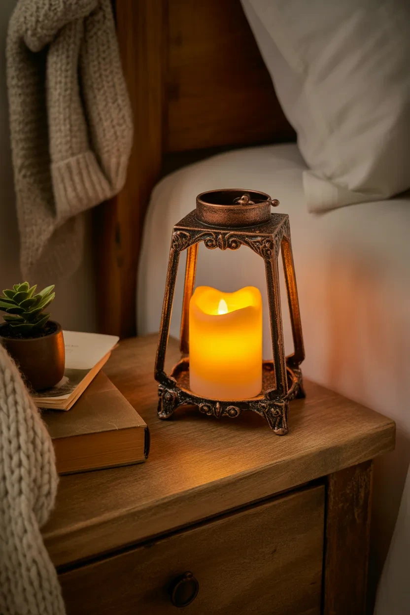 Decorative lantern Night Light Ideas for cozy and charming bedroom lighting