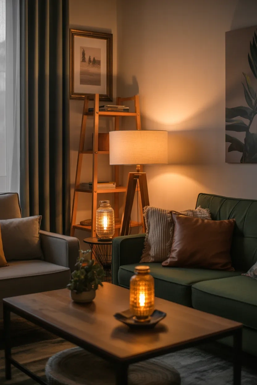 Western Home Decor Ideas with cozy lighting to create a warm inviting atmosphere