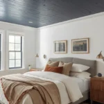 cheap wood ceiling ideas using stained plywood for a moody look